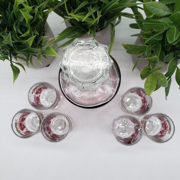 Luminarc France Vintage Gold & Red Fruit Glass Liqueur Decanter Set - Picture 5 of 12